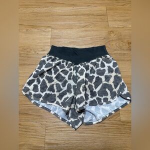 Aerie Leopard Print Athletic Shorts with Black Waistband